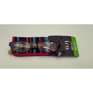 ICU Eyewear Women's Reading Glasses +2.0 Magnification Multicolor Tortoise Frame